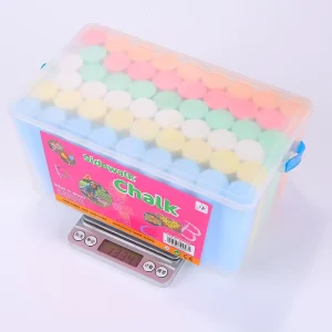 50 Colouring Chalks Square Box Dust-Free Chalk Sticks for Teaching, Graffiti and Washable Drawing, in Stock