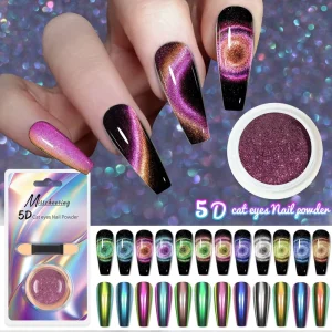 5D Optical Chameleon Magnetic Nail Pigment Powder Chrome Cat Eye Glitter