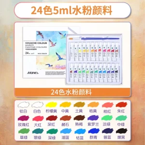 5ml Gouache Paint Tubes Set High Opacity Opaque Watercolor Kit Matte Finish Pigment Illustration Manga Art Studio Supplies