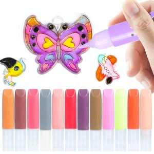 5ml High Quality Children’s Non Baking 3D Glass Art Paint Glue Puzzle DIY Manual Filling Pigment Glue Pen Window Coloring Liner