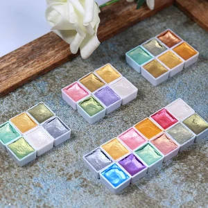 6/12-Color Solid Nail Dipping Powder and Watercolor Pigment Set for Nail Art