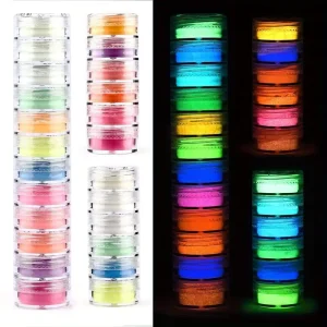 6 12pcs Set Luminous Powder in the Dark Glitter Epoxy Resin Pigment for DIY Luminous Art Resin Jewelry Making Pigment