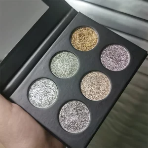 6 Color Custom Vegan Metallic Glitter Eyeshadow Pallets Private Label Eye Shadow Palette