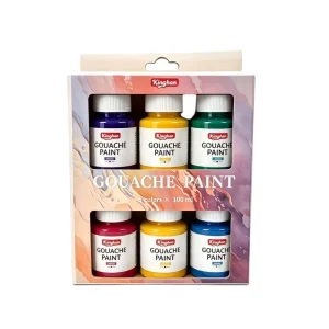 6 Colors 100ml Bottled Gouache Paint Set Medium Large Capacity Matte Pigments for Art Practice Painting Color Box Packed