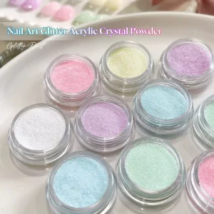 6 Colors Acrylic Glitter Powder Crystal Powder for Nail Art Supplies Salon OEM Pigment Powder