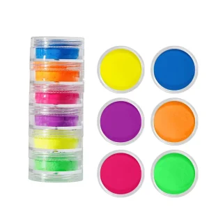 6 Colors Set Fluorescent Rainbow Gradient Shining Thermochromic Nail & Eye Acrylic Powder Neon Pigment
