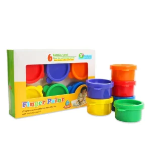 6 x 30ml Washable Acrylic Finger Painting Set for Canvas, Paper, and Glass
