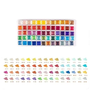 60 Color Pearlescent Watercolor Pigment Gold Watercolor Painting for Art Student