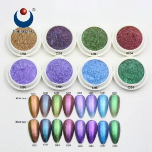 62B Series Low Price Optical Chameleon Pigment Powder Color Shifting Nail Gel Polish Powder Cosmetic Eyeshadow Loose Powder