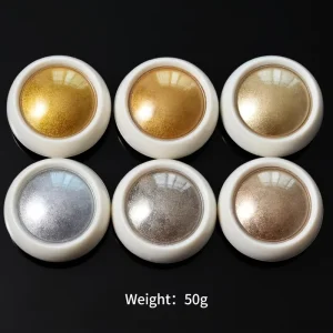 6Pcs set Gold Silver Metallic Mirror Nail Powder Solid Effect Nail Chrome UV Gel Polish Holographic Aurora Nail Pigment Dust Kit