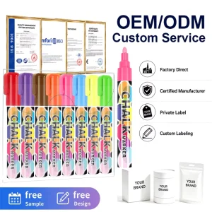 6mm Liquid Chalk Marker for Christmas Window Display, Glass Writing, Menu Board, and Wet Erase