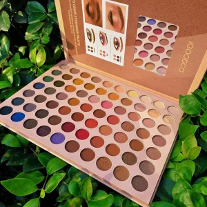 70-Color Eyeshadow Palette Talc-Free Powder with Metallic Finish in Cardboard Gift Boxes