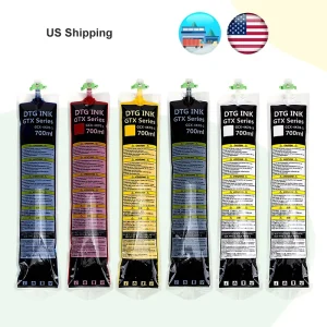 700ml DTG Ink Bag With One Time Use Chip for Brother GTX Printer 423 424 425 400 600 Textile Printing Ink for Brother GTX Ink