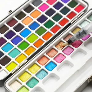 72 Colors Eco friendly Watercolor Paints Set Refillable Water Brush Pens Portable Solid Pigment for Canvas Paper