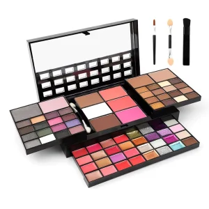 74-Color Makeup Palette with Glitter, Matte, and Pearl Eyeshadow, Lip Gloss, Blush, Highlighter, and Concealer