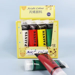 75 ml Acrylic Paint Set, 12 Colors, High-Coverage Artist Pigment