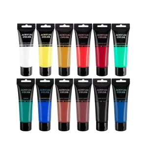 75ml 24 Colors Single Art Acrylic Paint Tube Rich Pigments Colors Acrylic Artists Non toxic Art Paint for Kids Adults