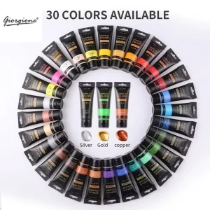 75ml Acrylic Paint, 30 Colors, Plastic Soft Tubes, Factory Source