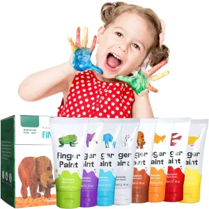 8 Colors Washable Acrylic Paint Set for Kids Non Toxic Safe Finger Painting Art Supplies