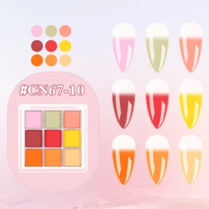 9 Colors Solid Soft Gradient Nail Powder Ombre Chrome Pigment Palette for DIY Manicure
