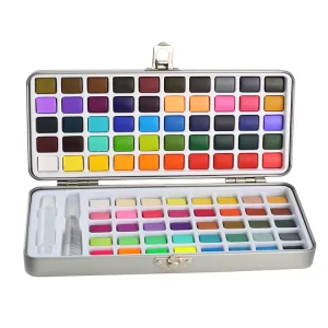 90-Color Custom Portable Solid Metallic Watercolor Pan Paint Set
