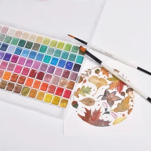 98 Color Solid Pearlescent Watercolor Set with Gold Aurora Pigment Metallic Pearl for Painting on Canvas Glass and Paper