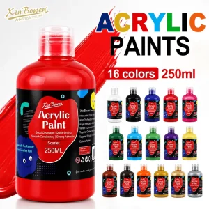 Acrylic Color Paint 250ml, 6 Bottles per Display Box
