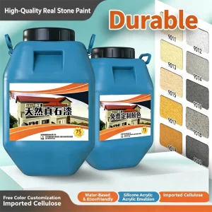 Acrylic Natural Stone Paint, Waterproof Weather Resistant Exterior Wall Coating, Modern Design for Buildings