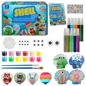 Acrylic Pigment Kit DIY Children Shell Painting Set Water soluble Easy to clean Painting Gift Set
