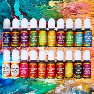 Alcohol Ink Alcohol-Based Pigment for Epoxy Resin Art Tumbler Jewelry Glass Ceramic Painting