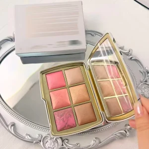 Animal-Themed Eyeshadow Palette with Blush and Highlighter