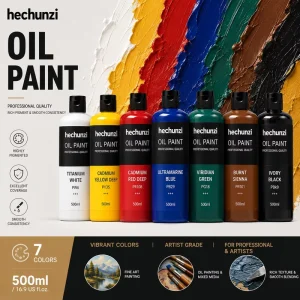 Art Supplies Hechunzi 500ml Artist Oil Paint Professional Grade Rich Pigment Smooth Consistency Oil Painting Paint for Artists