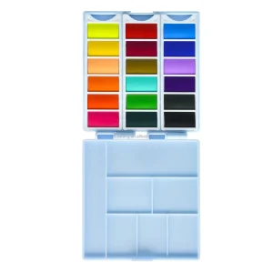 Artecho 18C Solid Watercolor Cake 3ml Capacity Paint for Paper Canvas Glass Versatile Medium with Set Packaging