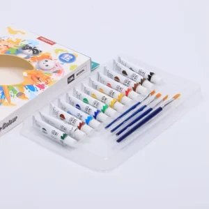 Artists Non Toxic 12 Vibrant Colors Watercolor Paint Set with Brushes