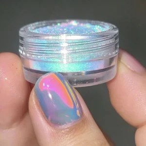 Aurora Mirror Chrome Pigment Powder Cosmetic Grade Transparent Optical Chameleon Opal Chrome Nail Pigment for Nail Art