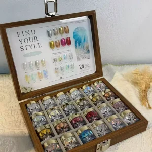 Aurora Nail Pigment Mirror Effect Chameleon Chrome Powder Mermaid Holographic Nail Powder 24-Color Set