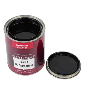 B201 2K Extra Black Acrylic Car Repair Paint, High-Gloss Spray Coating