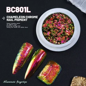 BC8 Series Chameleon Flakes TPO-Free Multichrome Pigment for Professional Nail Salon