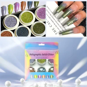 BOJUN TCL Holographic Solid Metallic Effect Magic Mirror Eco friendly PET Mica Powder Shiny Gold Silver Chrome Glitter Nail Art