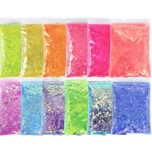 Bag Package Mixed Neon Colors Iridescent PET Material Sequins Glitter Nail Hair Body Eye Face Chunky Glitter Costume Makeup