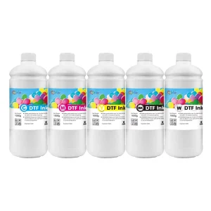 Baiyin Factory Supply 1L CMYK+W DTF Pigment Ink No Sediment for DTF Heat Transfer Printing