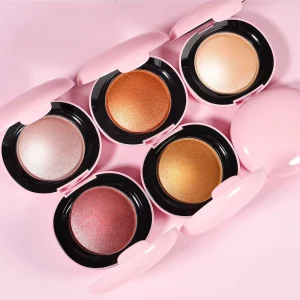 Baked Glow Highlighter Silky Texture Pressed Mineral Powder Makeup Palette