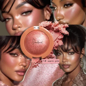 Baking Powder Pearlescent Blush High gloss Brown Peach Terracotta Color Glitter Metallic Private Label Cosmetic Powder Makeup