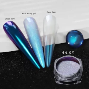 Bojun AA Metallic Mirror Effect Chrome Powder High Gloss Chameleon Pigment for Cosmetic and DIY Crafts
