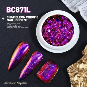 Bojun BC8 Series 16 Colors Chameleon Flakes Full Set Multichrome Pigment for High end Makeup and Nails