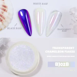 Bojun BJ01B 12B Mirror Chameleon Chrome Powder 40 50um Super Fine Multichrome Color Shifting Nail Pigment TPO Free MSDS Factory