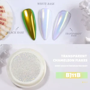 Bojun BJ01B 12B Opal Chameleon Chrome Powder 40 50um Fine Mirror Effect Iridescent Multichrome Nail Art Pigment TPO Free Bulk