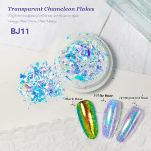 Bojun BJ11 Opal Chameleon Flakes Aurora Iridescent Mixed Glitter for Resin DIY Nail Art TPO Free MSDS Bulk