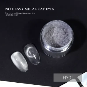 Bojun HY Series Heavy Metal Free Cat Eye Magnetic Powder Cosmetic Grade 12 Colors Nail Art Shimmer TPO Free MSDS