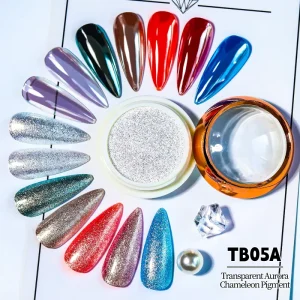 Bojun TB01A 07A Chameleon Aurora Powder 120 130um Fine Iridescent Flakes for Factory Nail Art Resin DIY TPO Free MSDS